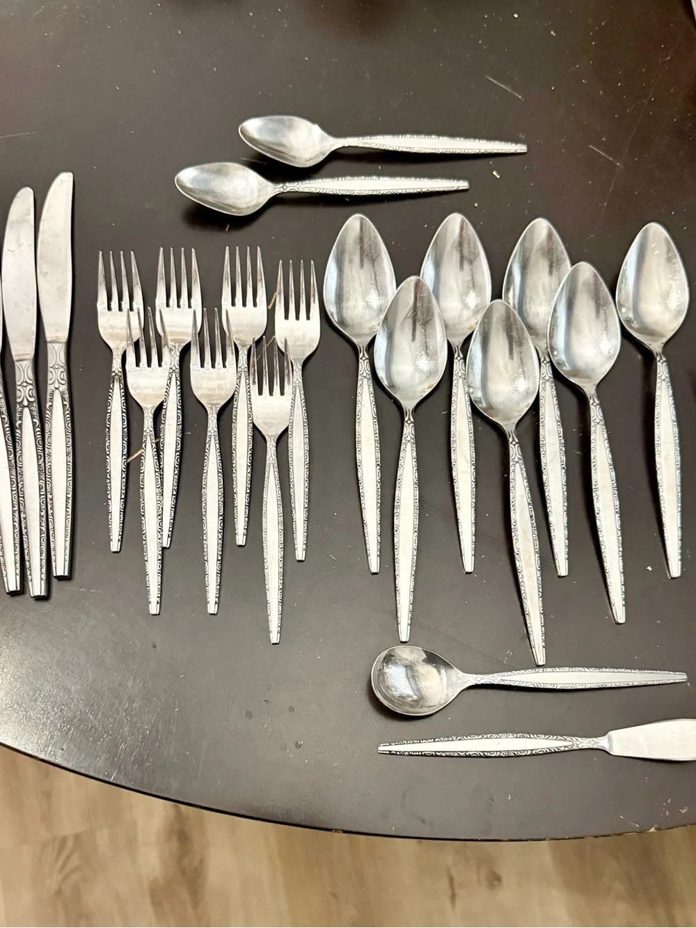 Regent Stainless Flatware ROYAL ELEGANCE Scroll Edging Japan lot of 26
